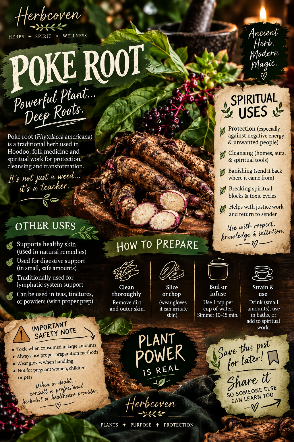 Poke Root | Hex-Breaking & Protection Herb – Altar Use